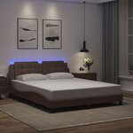 vidaXL Cadre de lit avec LED sans matelas marron 160x200 cm