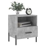 vidaXL Tables de chevet 2Pièces gris béton 40x35x47 5cm bois d’ingénierie