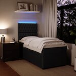 vidaXL Sommier à lattes de lit avec matelas Noir 90x190 cm Velours