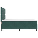 lit Box Spring vidaXL avec matelas et LED vert foncé 160x200 cm en velours