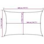vidaXL Voile d'ombrage 160 g/m² Vert foncé 3x4 m PEHD