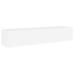 vidaXL Meubles TV muraux avec lumières LED 2 Pièces blanc 80x35x31 cm