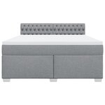 vidaXL Sommier à lattes de lit avec matelas Gris clair 180x200cm Tissu