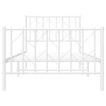 vidaXL Cadre de lit métal sans matelas avec pied de lit blanc 90x200cm