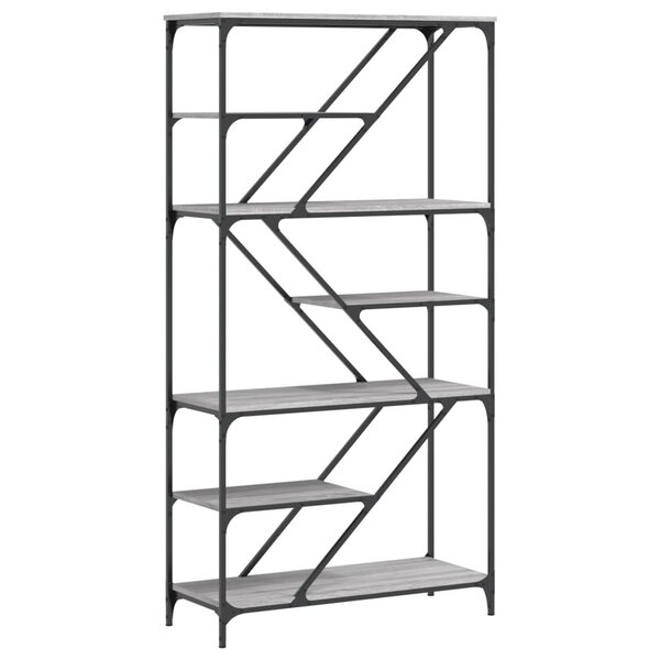 vidaXL Bibliothèque sonoma gris 91x36x176cm bois d'ingénierie et acier