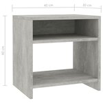 vidaXL Tables de chevet 2 Pièces Gris béton 40x30x40 cm Bois d'ingénierie