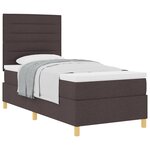 vidaXL Lit à sommier box avec matelas brun foncé 100x200 cm en tissu