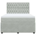vidaXL Sommier à lattes de lit et matelas Gris clair 140x200cm Velours