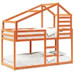 vidaXL Lit superposé sans matelas cire marron 90x190 cm pin massif