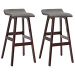 vidaXL Tabourets de bar lot de 2 gris foncé tissu