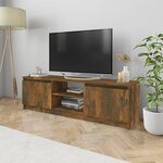 vidaXL Meuble TV Chêne fumé 120x30x35 5 cm Bois d'ingénierie