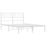 vidaXL Cadre de lit métal avec tête de lit blanc 140x200 cm