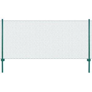 vidaXL Clôture en grillage métallique avec poteaux Acier 25x0 5 m Vert
