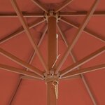 vidaXL Parasol d'extérieur avec mât en bois 300 cm terre cuite