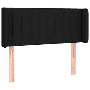 vidaXL Tête de lit avec oreilles Noir 93x16x78/88 cm Tissu