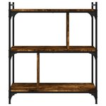 vidaXL Bibliothèque 3 niveaux chêne fumé 76x32x88 cm bois d'ingénierie