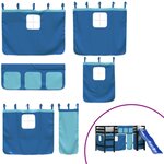 vidaXL Lit mezzanine enfants avec rideaux sans matelas bleu 80x200cm
