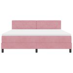 Lit box spring vidaXL avec matelas et LED Rose 180x200 cm Velours