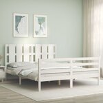 vidaXL Cadre de lit sans matelas blanc bois de pin massif