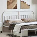 vidaXL Tête de lit métal blanc 180 cm