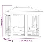 vidaXL Belvédère convertible en balancelle Blanc crème