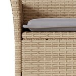 vidaXL Ensemble à manger de jardin et coussins 5 Pièces beige rotin verre
