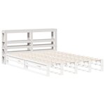 vidaXL Tête de lit avec étagères blanc 140 cm bois massif de pin
