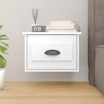 vidaXL Table de chevet murale blanc brillant 41 5x36x28 cm