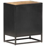 vidaXL Table de chevet 40x30x50 cm Bois de manguier et canne naturelle