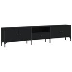vidaXL Meuble TV avec tiroir noir 200x25x44 cm bois d'ingénierie