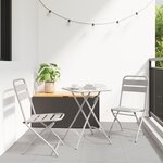 vidaXL Chaises de jardin pliantes 2 Pièces Beiges 42x52x82 cm Acier enduit de poudre