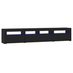 vidaXL Meuble TV avec lumières LED Noir 210x35x40 cm