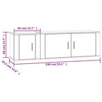 vidaXL Ensemble de meubles TV 2 Pièces blanc brillant bois d'ingénierie