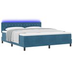 Lit à ressorts vidaXL avec matelas et LED bleu foncé 180x200 cm en velours