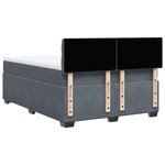 vidaXL Sommier à lattes de lit et matelas Gris foncé 160x200cm Velours