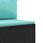 vidaXL Salon de jardin 6 Pièces avec coussins Noir Résine tressée