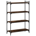 vidaXL Bibliothèque 4 niveaux chêne fumé 80x30x120cm bois d'ingénierie