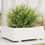 vidaXL Jardinière blanc 70x70x26 5 cm bois de pin massif