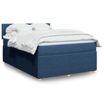 vidaXL Sommier à lattes de lit avec matelas Bleu 140x190 cm Tissu