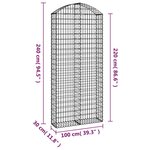 vidaXL Panier de gabions arqué 100x30x220/240 cm Fer galvanisé