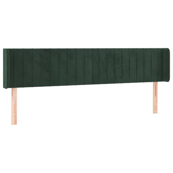 vidaXL Tête de lit avec oreilles Vert foncé 183x16x78/88 cm Velours