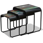 vidaXL Tables gigognes 3 Pièces Bois de récupération massif