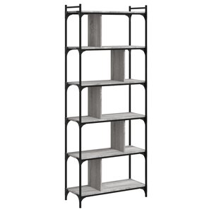 vidaXL Bibliothèque 6niveaux sonoma gris 76x32x192cm bois d'ingénierie