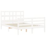 vidaXL Cadre de lit avec tête de lit blanc 120x200 cm bois massif
