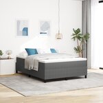 Lit à ressorts vidaXL Gris clair 160x200 cm en tissu velours côtelé