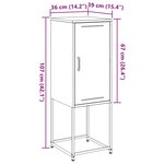 vidaXL Buffet haut noir 36x39x107 cm acier
