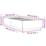 vidaXL Cadre de lit chêne sonoma 100x200 cm bois d'ingénierie