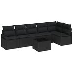 Ensemble canapé jardin vidaXL 7 pièces avec coussins en rattan synthétique beige
