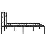 vidaXL Cadre de lit métal avec tête de lit noir 180x200 cm