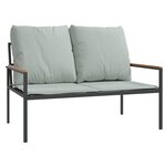 vidaXL Salon de jardin avec coussins 3 Pièces anthracite acier